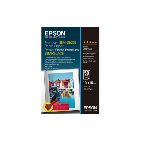 Epson Premium Semi-Gloss Photo Paper - 10x15cm - 50 Feuilles