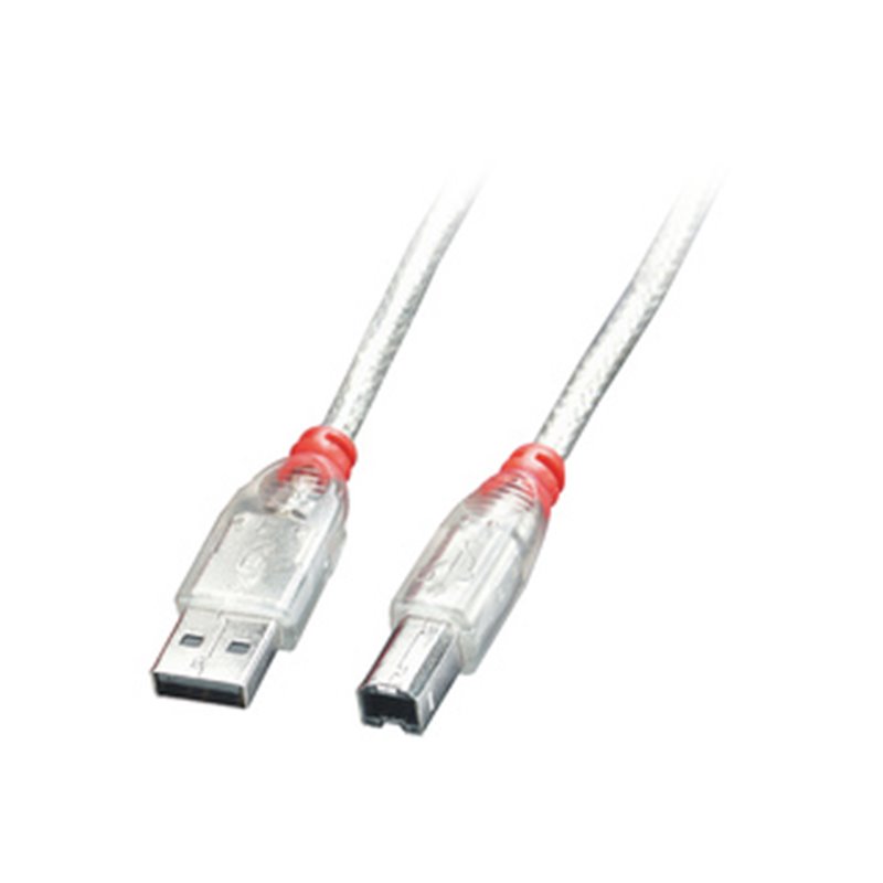 Lindy 41751 câble USB 0,5 m USB 2.0 USB A USB B Transparent