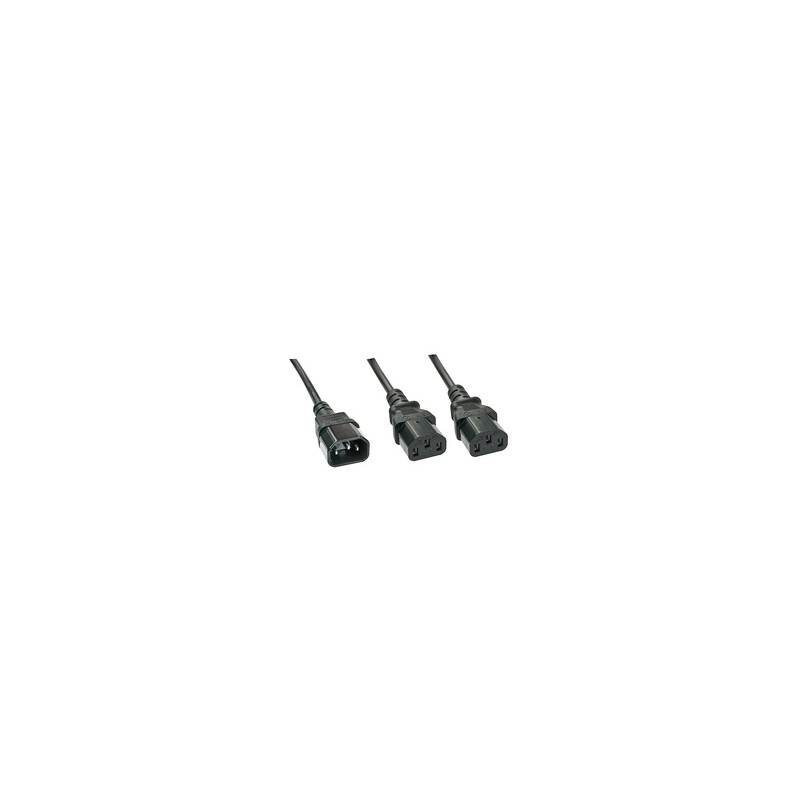 Lindy 30363 câble électrique Noir 1 m Coupleur C14 Coupleur 2 x C13