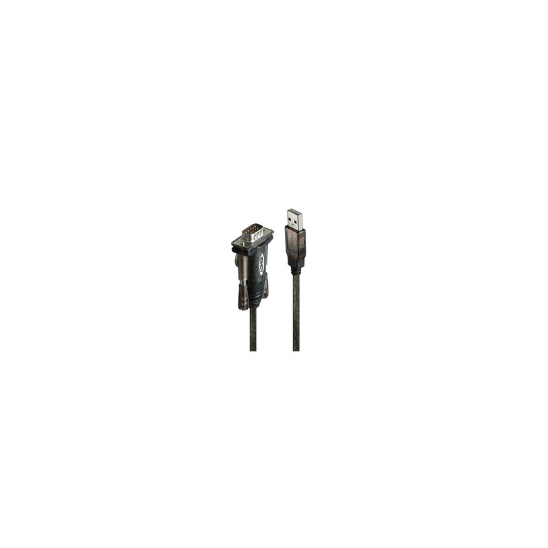 Lindy 42855 câble Série Gris, Transparent 1,5 m USB Type-A DB-9