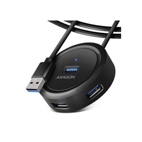 Axagon HUE-P1AL hub & concentrateur USB 3.2 Gen 1 (3.1 Gen 1) Type-A 5000 Mbit/s Noir