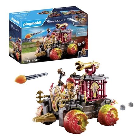 PLAYMOBIL 71299 Chariot de combat enflammé des Burnham Raiders- Affrontez les ennemis avec le chariot