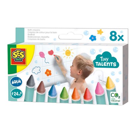SES Creative Tiny Talents Crayons de couleur pour le bain - 8 Couleurs