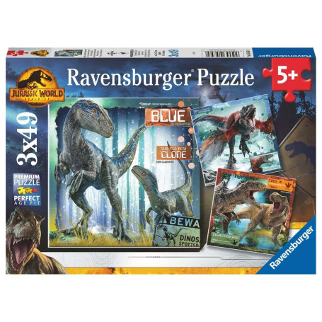 Ravensburger Puzzles 3x49 p - T-rex et autres dinosaures