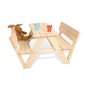 Table en bois 4 places avec bancs avec dossier Nicky Naturel