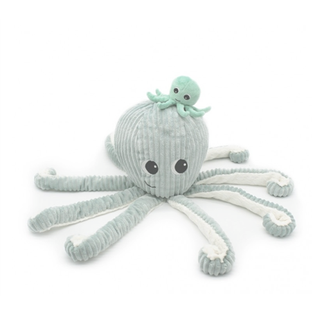 Peluche Ptipotos-Pieuvre maman bebe menthe