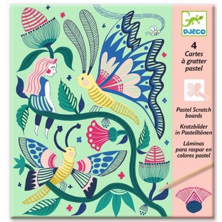 Carte a gratter pastel Le jardin fabuleux