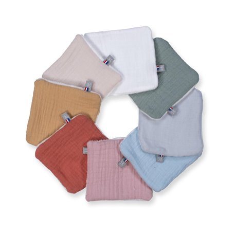 Lot de 8 lingettes lavables- semainier - Jeanne
