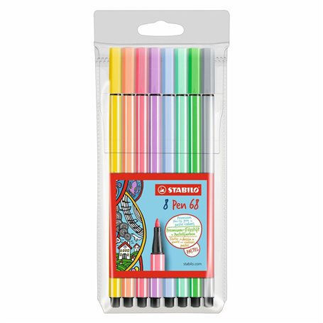 STABILO Pen 68 stylo-feutre Multicolore 8 pièce(s)
