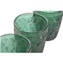 Set de Verres Home ESPRIT Vert Verre Avec relief 300 ml