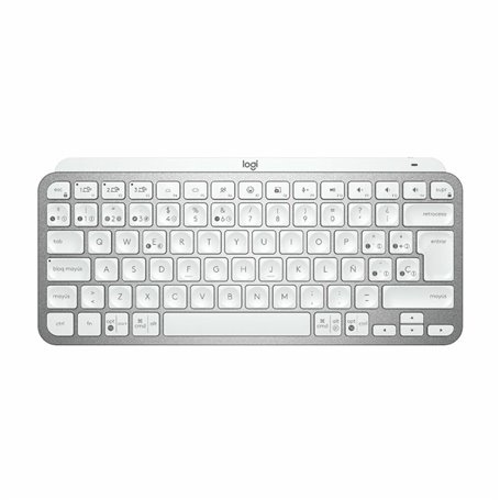 Logitech MX Keys Mini clavier RF sans fil + Bluetooth QWERTY Espagnole Gris