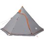vidaXL Tente de camping tipi 5 personnes gris imperméable