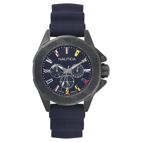 Montre Homme Nautica NAPMIA004 Noir Argenté (Ø 44 mm)
