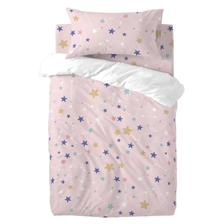 Parure de couette HappyFriday Mini Sky stars Multicouleur Lit de bébé 2 Pièces