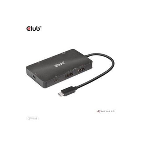 CLUB3D CSV-1598 station d'accueil USB 3.2 Gen 2 (3.1 Gen 2) Type-C Noir