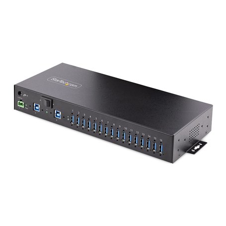 StarTech.com Hub USB 3.0 5Gbps Industriel à 16 Ports - Montage DIN/Surface/Rack - Protection ESD - Commutateur USB 3.0 Alimenté