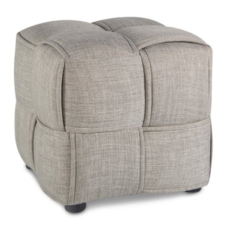 Tabouret cube rembourre gris