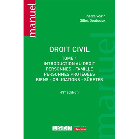 Droit civil - Tome 1