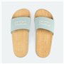 Tongs pour Femmes Munich Flat Slider Wood Effect Turquoise