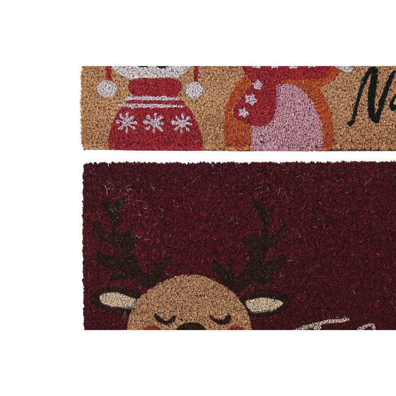 Image secondaire de Paillasson DKD Home Decor Rouge Multicouleur PVC Fibres de coco 60 x 40 x 1,5 cm (2 Unités)