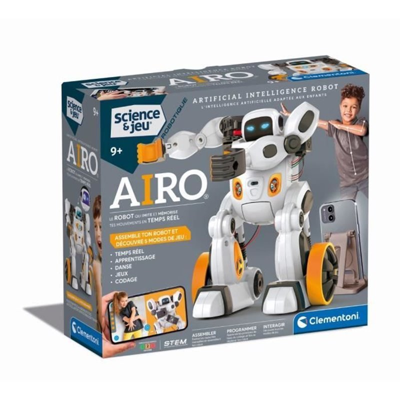 CLEMENTONI - AIRO, Robot à intelligence artificielle - Reconnaît les gestes et les voix - Se déplace - Application dédiée