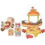 Jeu de Restauration - SYLVANIAN FAMILIES - Stand de Hamburgers - Papa Chat Latté et Scooter