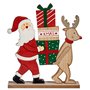 Figurine Décorative Père Noël Renne Marron Rouge Vert Bois 5 x 26 x 22 cm (12 Unités)