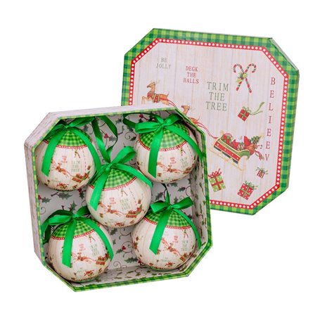 Boules de Noël Multicouleur Papier Polyfoam Ø 7