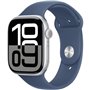 Apple Watch Series 10 GPS + Cellular - 46mm - Boîtier Silver Aluminium - Bracelet Denim Sport Band - S/M