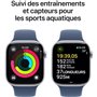 Apple Watch Series 10 GPS + Cellular - 46mm - Boîtier Silver Aluminium - Bracelet Denim Sport Band - S/M