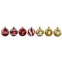 Boules de Noël Home ESPRIT Rouge Doré PVC 25 x 6 x 25 cm (16 Pièces)