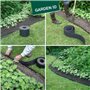 Bordure de jardin en caoutchouc recyclé - GARDEN ID Eco Border - 5 m H13 cm - Indestructible - Flexible, pose droite ou