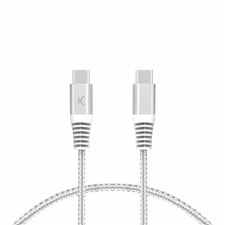 Câble USB-C vers USB-C KSIX Blanc