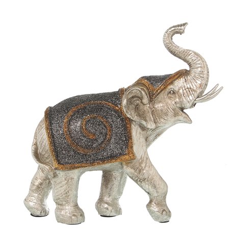 Figurine Décorative Alexandra House Living Argenté Plastique Eléphant 12 x 24 x 23 cm
