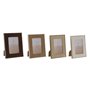 Cadre photo Home ESPRIT Blanc Marron Beige Marron Clair Velours Verre Moderne 16 x 2 x 21 cm (4 Unités)