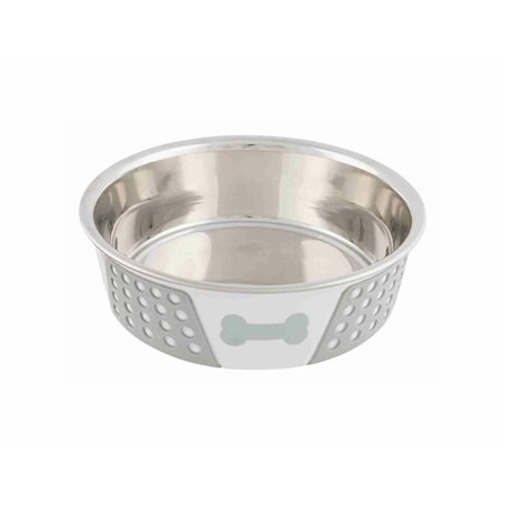 Mangeoire pour chiens Trixie Blanc Gris Silicone Acier inoxydable 1
