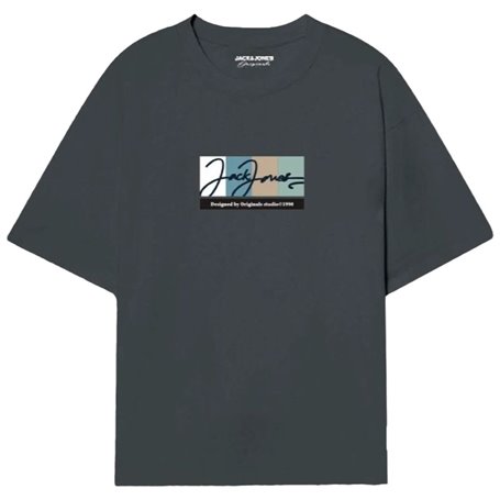 T-shirt à manches courtes homme Jack & Jones JORPORTLAND BLOCK BRANDING SS CN LN 12262662 Vert