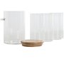 Set de Verres Home ESPRIT Transparent Bambou Verre Borosilicaté 210 ml