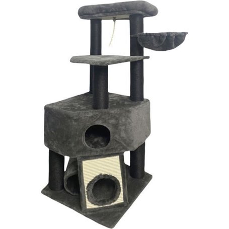 GUILY Arbre a chat gris foncé- 50 x 50 x 141 cm - Gris foncé - 2 plateformes