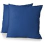 Lot de 2 taies d'oreiller - HOME LINGE PASSION - 63 x 63 cm - Bleu