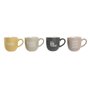 Ensemble de 4 mugs Home ESPRIT Jaune Beige Gris Rose Porcelaine 410 ml 13 x 9 x 9,4 cm