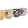 Ensemble de 4 mugs Home ESPRIT Jaune Beige Gris Rose Porcelaine 410 ml 13 x 9 x 9,4 cm