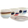 Jeu de 6 tasses avec plat Home ESPRIT Jaune Bleu Vert Lila Métal Dolomite 180 ml