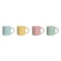 Ensemble de tasses à café Home ESPRIT Jaune Bleu Vert Rose Porcelaine 110 ml 4 Pièces