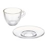Tasse avec sous-tasse Transparent verre 85 ml (6 Unités)