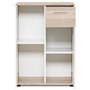 JACKY Meuble de rangement Petit Buffet - Blanc mat et décor chene Sonoma - Classique - L 60 cm