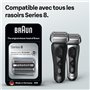 Cassette de Rechange - BRAUN - 83M - Pour rasoir électrique Series 8 - Argenté