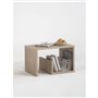 Table basse - Mélamine - Décor chene - L59 x H38 x P36 cm - Fabriqué en Allemagne