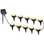 10 mini-spots lumineux solaires a piquer - LUMISKY - SOLIRAY - 12 m - LED blanc chaud - Balisage allée