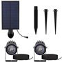 Doubles spots solaires 2 en 1 a piquer ou a fixer - LUMISKY - ROUNDY - H27 cm - LED blanc froid